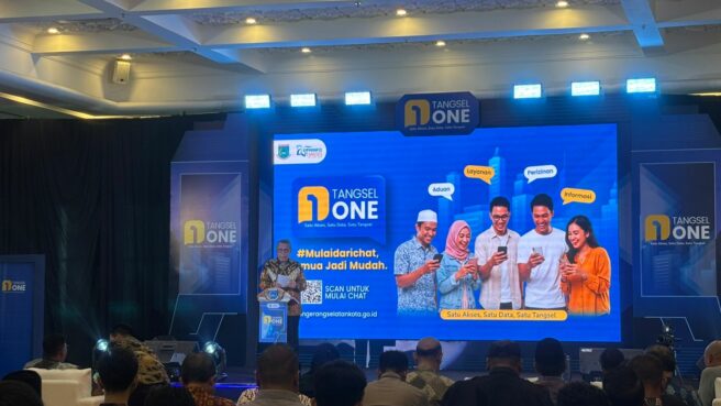 Pemkot Tangsel meluncurkan pelayanan Tangsel One berbasis AI. Foto: Bantenlive