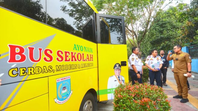Armada bus sekolah gratis Tangsel. Foto: Humas Tangsel