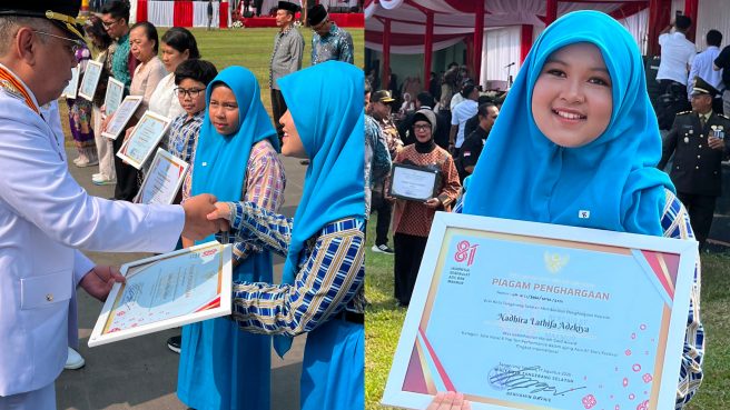 Nadhira Lathifa Adzkiya Raih Penghargaan Bergengsi dari Wali Kota Tangsel di HUT RI ke-81