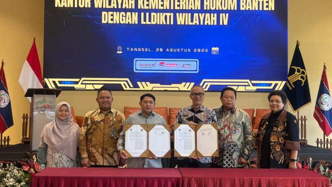Nota Kesepakatan MoU Kemenkum Banten dengan LLDIKTI wilayah IV Jawa Barat Banten